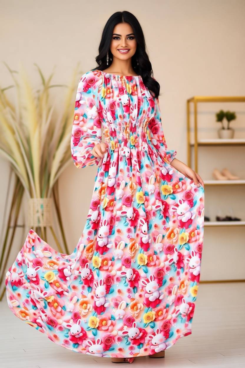 پیراهن ساحلی زنانه سه بعدی